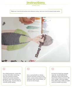Three-step installation guide for transparent oil-proof kitchen wall stickers