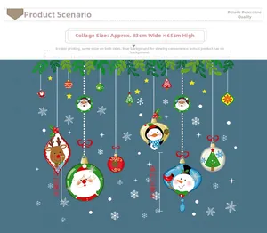 Christmas window decals set with Santa and snowman, double-sided 9-color printing
