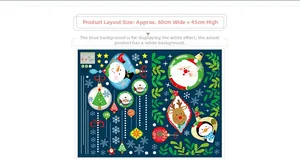Detailed Christmas wall stickers showing layout dimensions 60x45cm for festive decor
