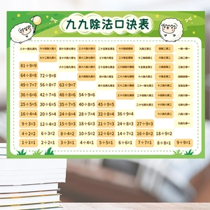 Cartoon division table poster with sheep graphics for kids early education and wall decor