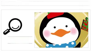 Detail view of waterproof Christmas sticker featuring a cute penguin in a red hat and scarf