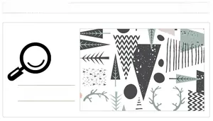 Détail de stickers muraux nordiques avec des motifs géométriques de bois de cerf et sapin