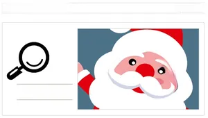 Detailed macro view of the colorful cartoon Santa Claus sticker for Christmas wall decor