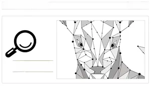Detail of modern geometric deer wall sticker featuring black and white polygon art