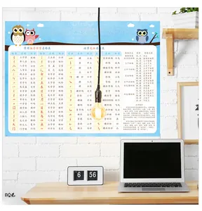 Detailed educational poster showing Chinese character radicals on a white wall