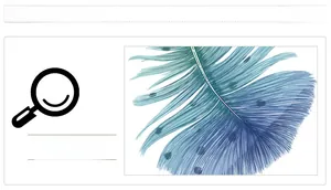 Detail of blue gradient feather wall sticker showing fine texture and printing quality