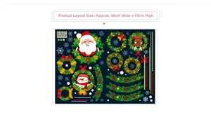Dettaglio set adesivi natalizi con Babbo Natale e renna su foglio da 60x45 cm