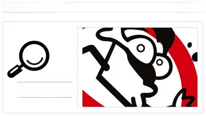 Close-up of a creative no smoking sign sticker with a funny cartoon character face