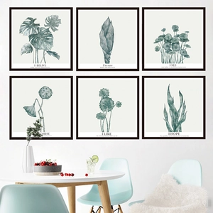 Lot de 6 tableaux muraux minimalistes avec feuilles de Monstera pour déco maison