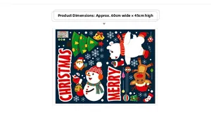 Detail view of Christmas wall stickers featuring snowmen and deer in a 60x45cm layout