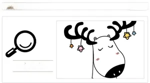 Close-up of minimalist elk antlers wall sticker with colorful hanging stars