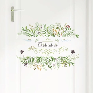 Meditation Green Leaf Wall Sticker Fresh Plant Vine PVC Waterproof Self-Adhesive Wall Decal For Living Room Bedroom Decor