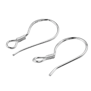 S925 sterling silver earring hooks with loop and coil for DIY jewelry making accessories