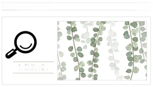 Detailed view of eucalyptus leaf wall decal with realistic textures and soft green hues