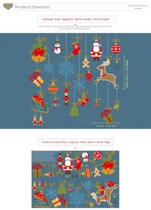 Detailed Christmas window stickers set with Santa, reindeer and snowflakes motifs