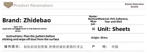 Detailed PVC self-adhesive wall sticker product specifications and application guide chart