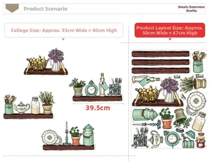 Detail van keukenmuurstickers met lay-out van het uiteindelijke effect en het ruwe vel