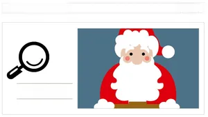 Close-up detail of cartoon Santa Claus Christmas window sticker with flat design style