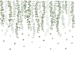 Nordic minimalist green eucalyptus leaf wall stickers for modern home wall decoration