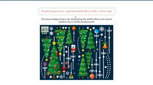 Detailed sheet of white Christmas window stickers with trees and snowflakes 60x45cm