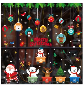 Autocollants de fenêtre Noël détaillés avec Père Noël, ours polaire et ornements