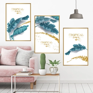 Tropical Banana Leaves Wall Stickers Modern Nordic Style PVC Self Adhesive Wall Art Decals For Living Room Bedroom Decor