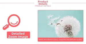 Detail view of pink dandelion wall sticker showing high print quality and color clarity
