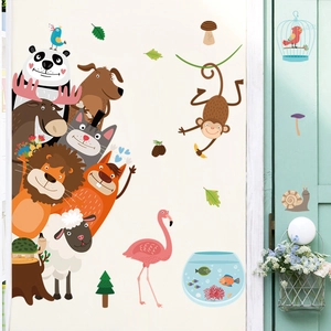 Adesivi murali animali cartone animato per cameretta bambini decorazione fai-da-te