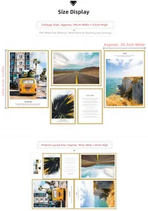 Size guide for Nordic wall stickers showing layout of 99x53cm and PVC material details