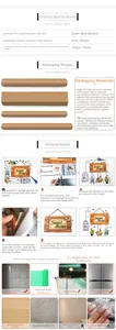 Detail showing PVC wall sticker material, packaging, and easy five-step installation guide