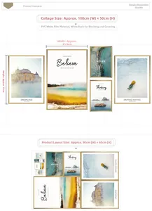 Guida alle dimensioni dei wall sticker in PVC impermeabile con motivi paesaggistici
