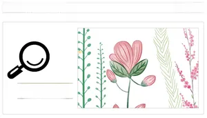 Détail de l'autocollant mural fleurs roses fraîches avec feuilles vertes et vignes