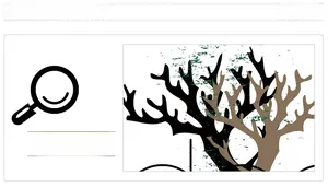 Detail showing abstract distressed branch pattern on minimalist decorative wall sticker