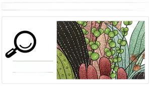 Detailed macro view of cactus plant wall sticker showing grain texture and leaf patterns