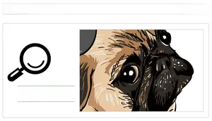 Detailed close-up showing high-quality print of a Pug dog illustration on wall sticker material