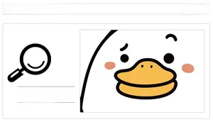 Close-up of waterproof cartoon duck toilet sticker with large eyes and orange beak
