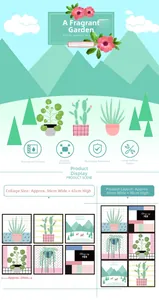 Waterproof cactus wall decals detail showing hand-painted succulent designs and dimensions
