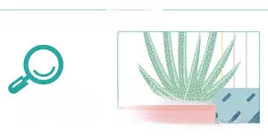 Macro detail of minimalist floral wall sticker with vibrant green leaves and pink pot