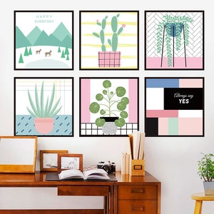 Nordic Style Potted Plant Flower Wall Stickers DIY PVC Waterproof Mural For Living Room Bedroom Background Home Art Decals