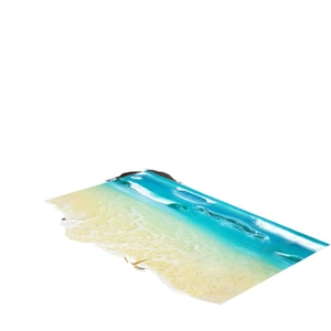 3D-Bodenaufkleber mit Strandmotiv, blauem Himmel und Meereswellen für die Inneneinrichtung