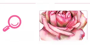 Gros plan d'un autocollant mural rose avec détails d'imprimé floral aquarelle