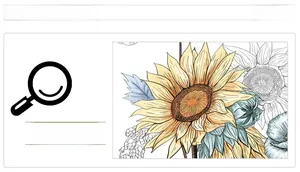 Detaillierte Nahaufnahme handgemalter Sonnenblumen-Wandaufkleber mit gelben Blüten