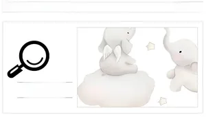 Detail of cartoon elephants and stars wall stickers for kids nursery room decor