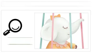 Détail d'un autocollant mural éléphant mignon avec nœud orange pour chambre d'enfant