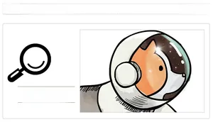 Macro detail of cartoon shiba inu astronaut wall sticker with cosmic space theme
