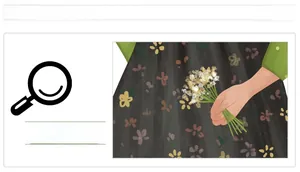 Gros plan d'une illustration florale numérique avec des fleurs blanches sur fond noir