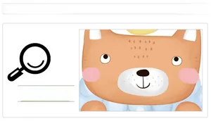 Close-up detail of cute brown cartoon animal face waterproof tile sticker for bathrooms