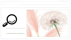 Macro detail of dandelion and pink feather patterns on decorative wall stickers