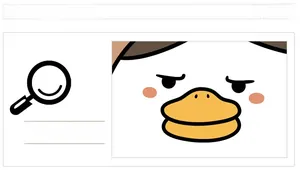 Close-up of funny cartoon duck pattern with vibrant yellow beak and black eyes detail