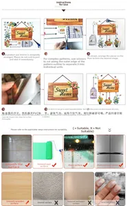 Step-by-step DIY guide for Sweet Home PVC wall stickers showing cutting and application